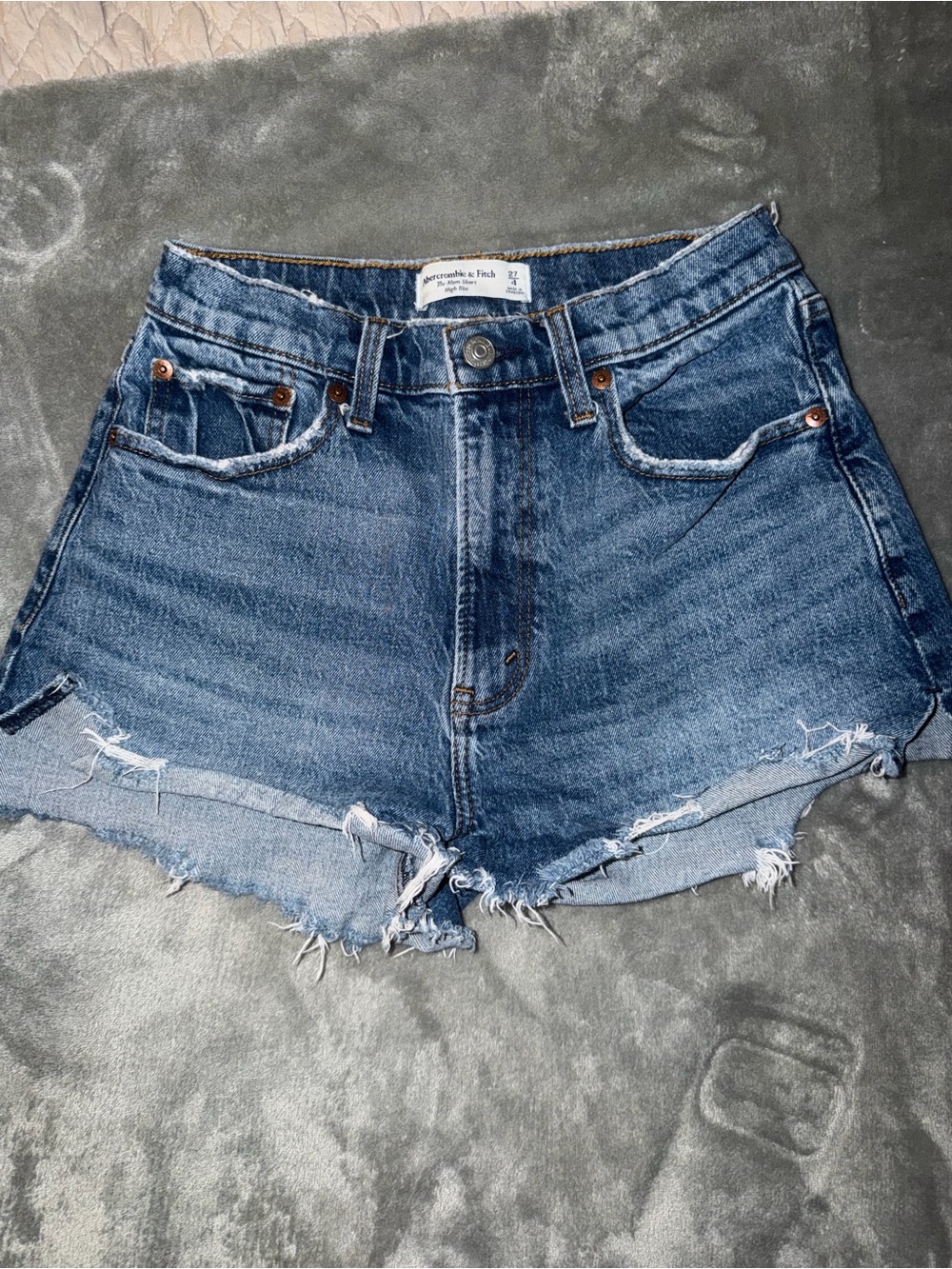 Abercrombie & Fitch The Mom Short High Rise Denim Shorts